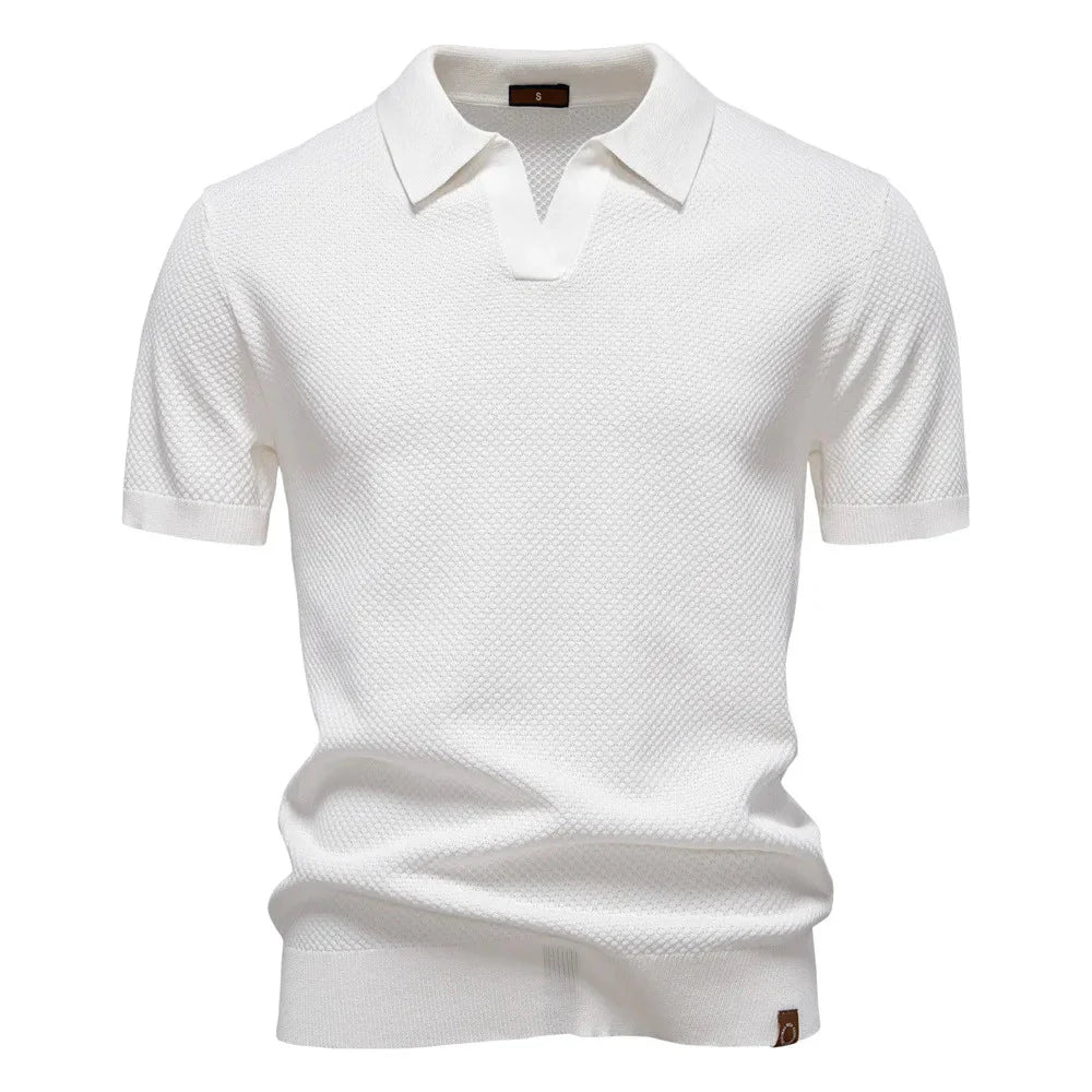 Summer High Quality Pineapple Pattern Polo Shirt Men Business Seagull Collar Men's Short Sleeve Sweater Polo