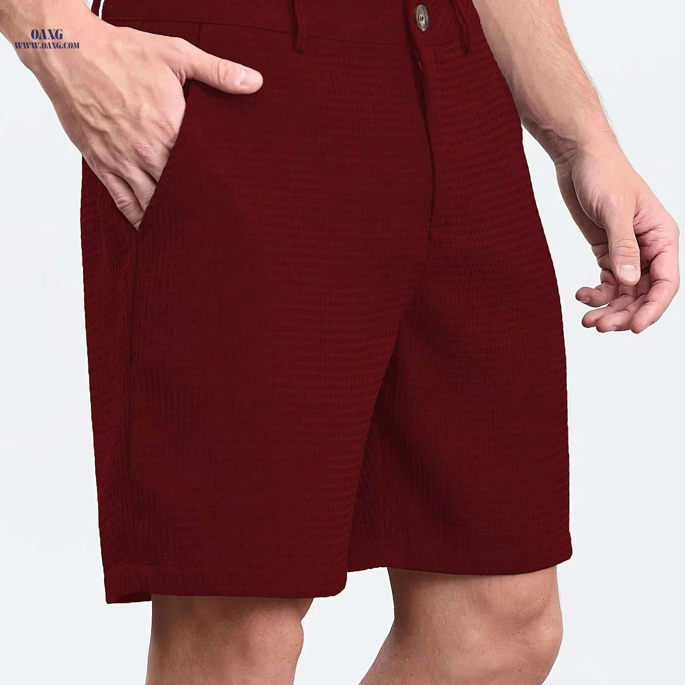 Summer Men’s Bermuda Shorts - Casual Solid Color with Pockets