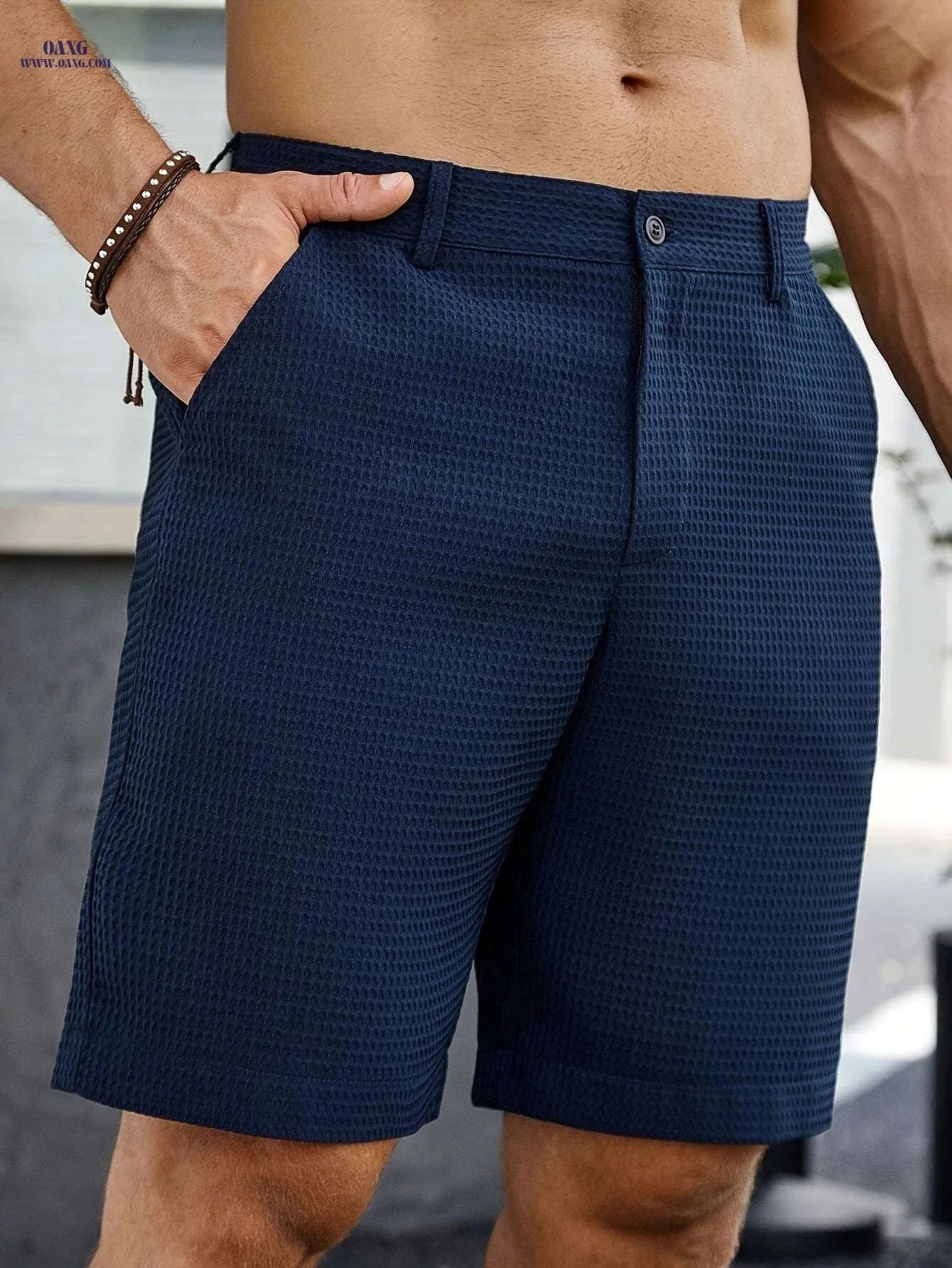 Summer Men’s Bermuda Shorts - Casual Solid Color with Pockets