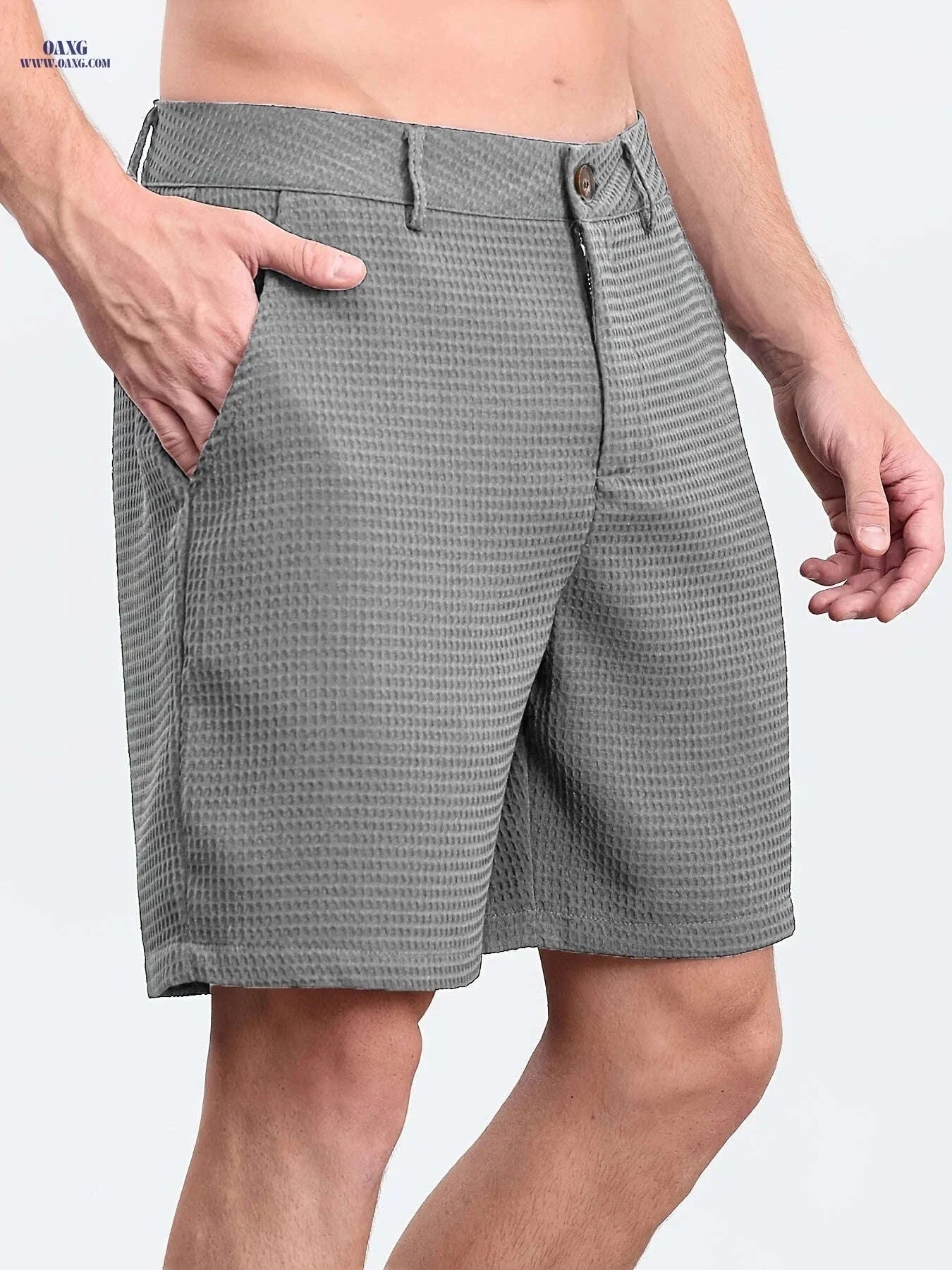 Summer Men’s Bermuda Shorts - Casual Solid Color with Pockets