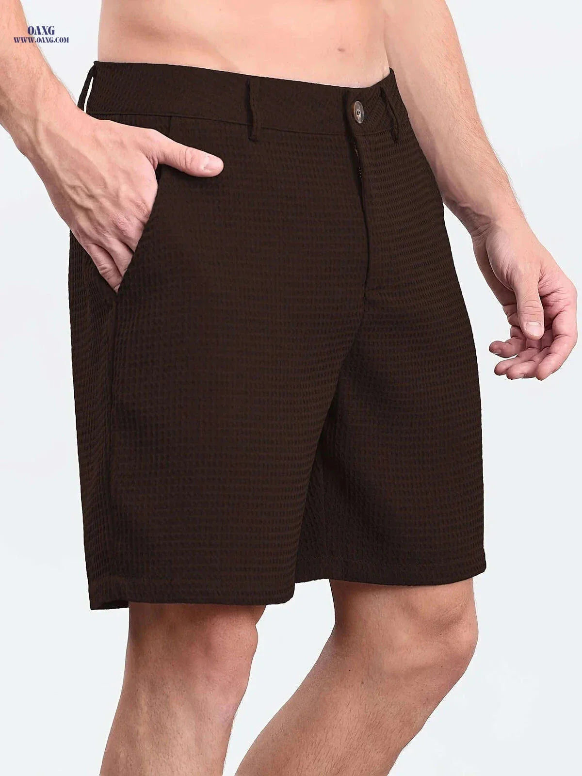 Summer Men’s Bermuda Shorts - Casual Solid Color with Pockets