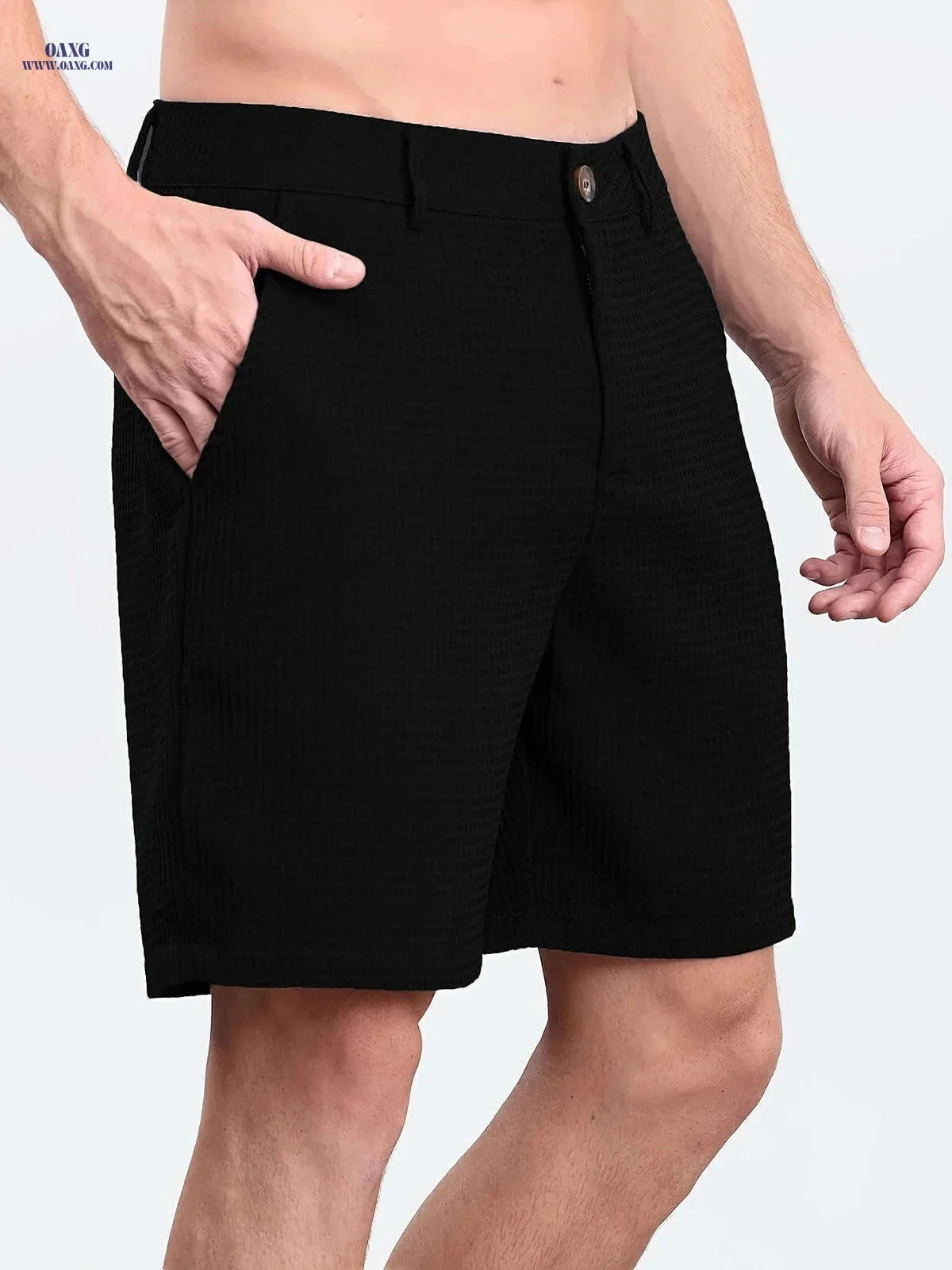 Summer Men’s Bermuda Shorts - Casual Solid Color with Pockets