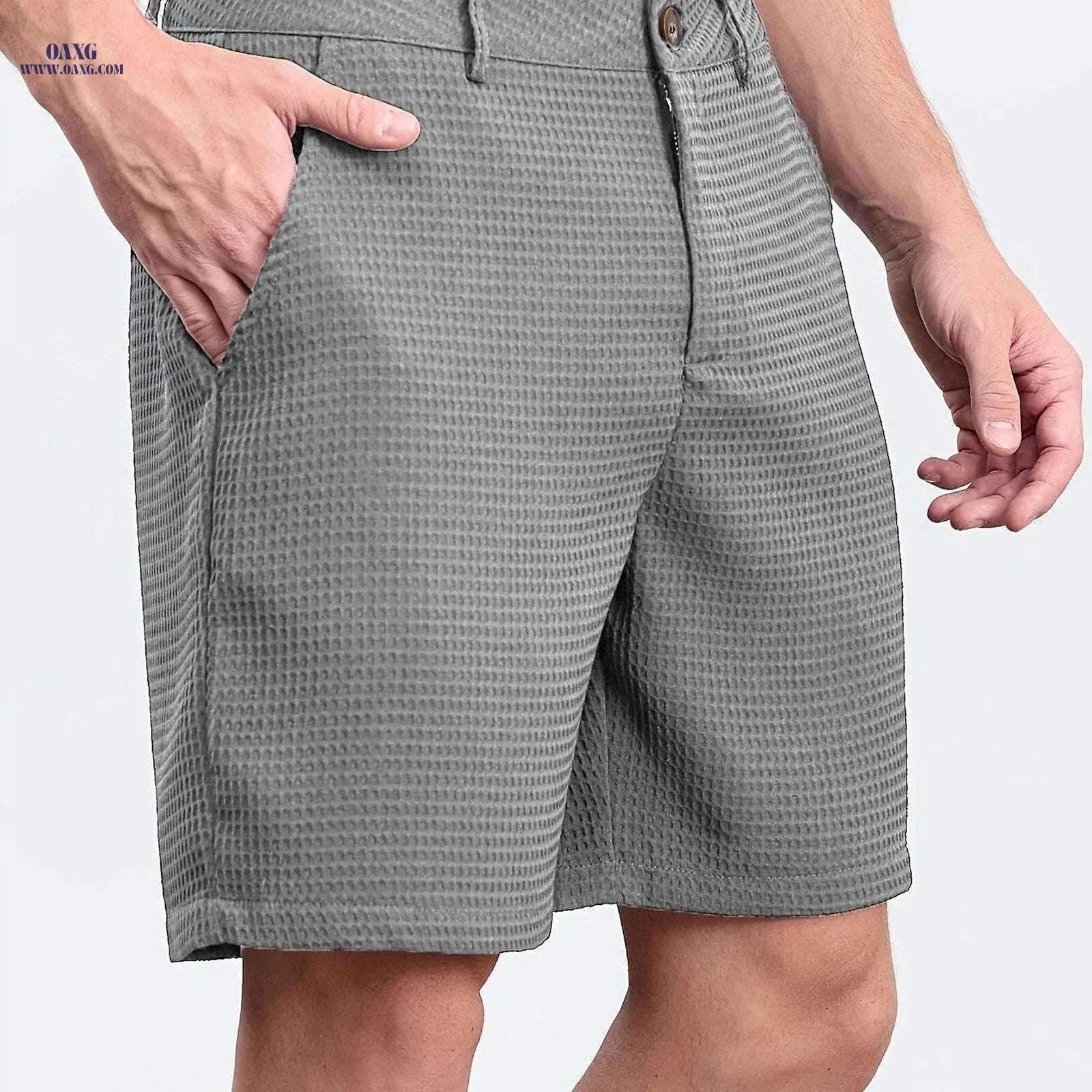 Summer Men’s Bermuda Shorts - Casual Solid Color with Pockets