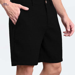 Summer Men’s Bermuda Shorts - Casual Solid Color with Pockets