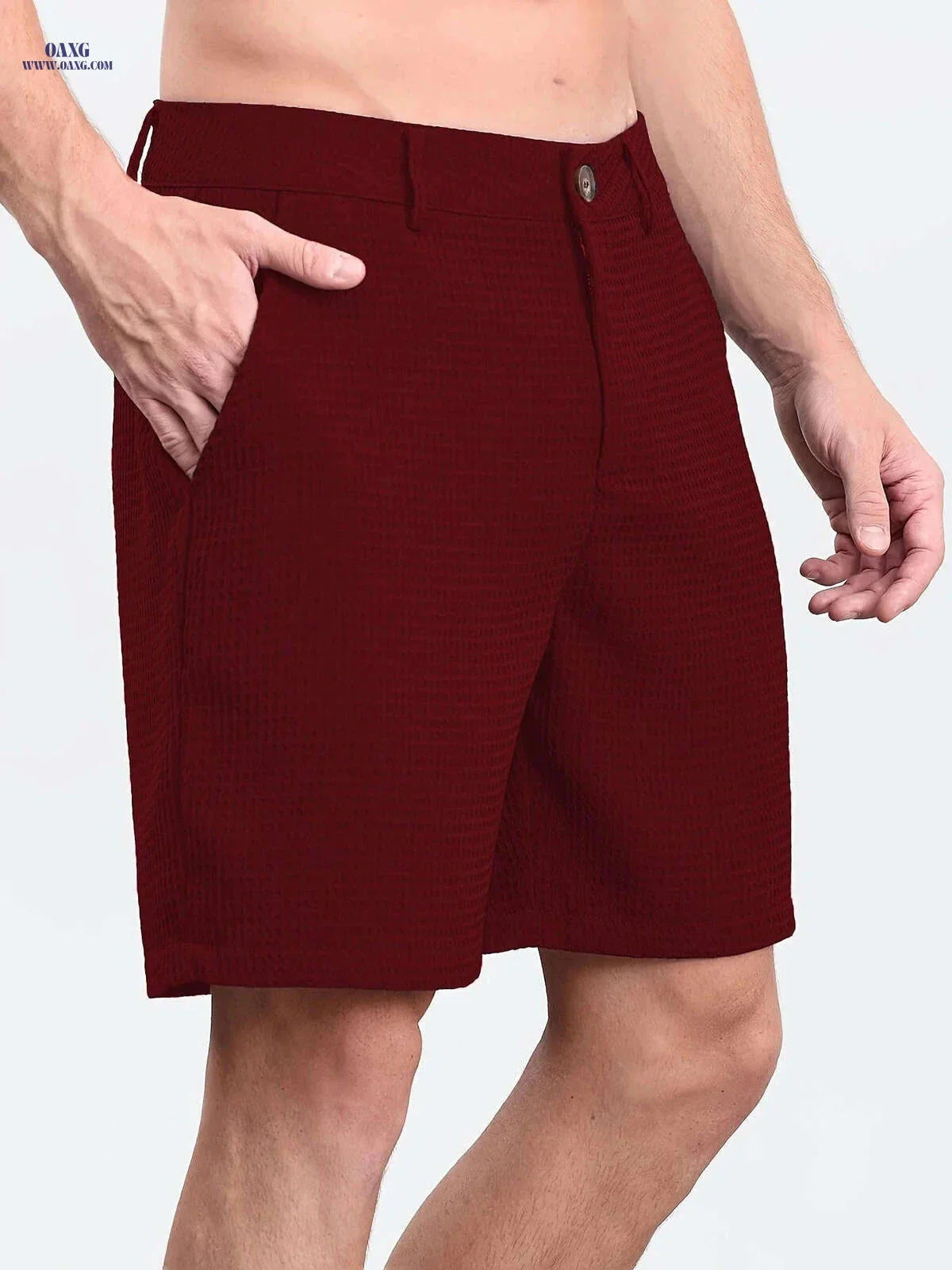 Summer Men’s Bermuda Shorts - Casual Solid Color with Pockets