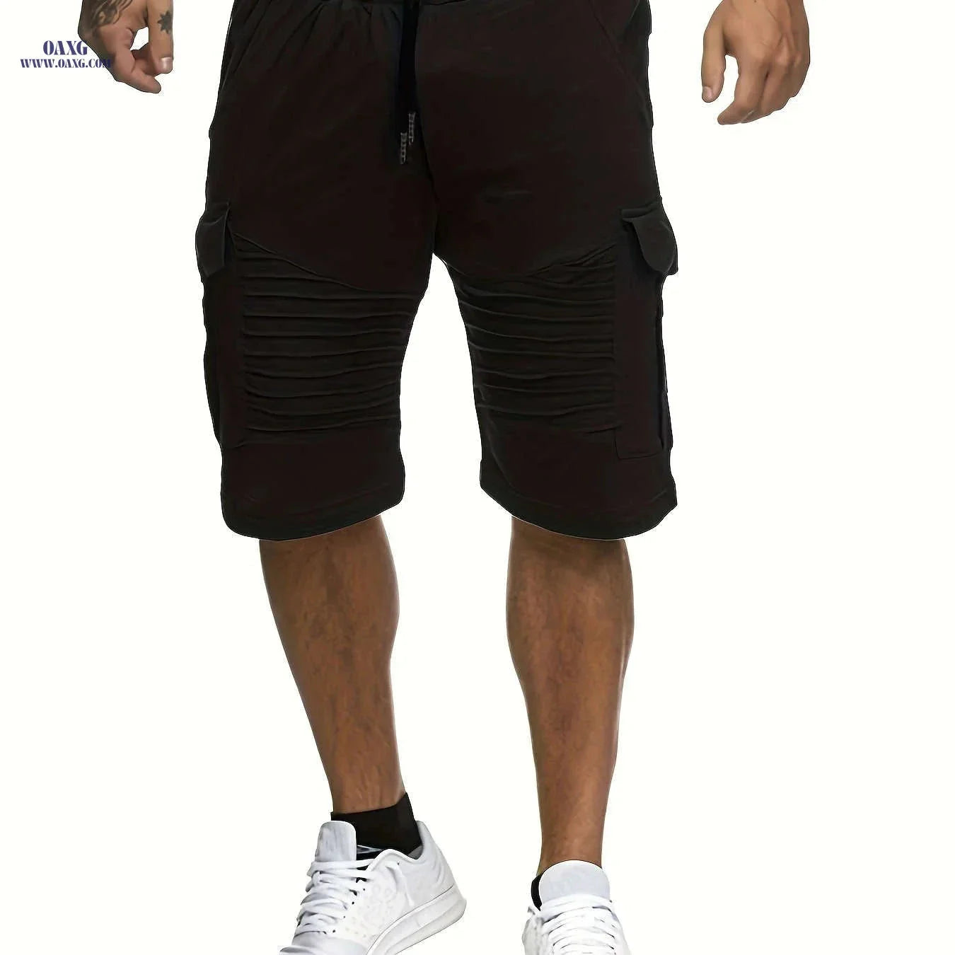 Summer Men's Casual Shorts - Striped Athletic Fit with Pockets