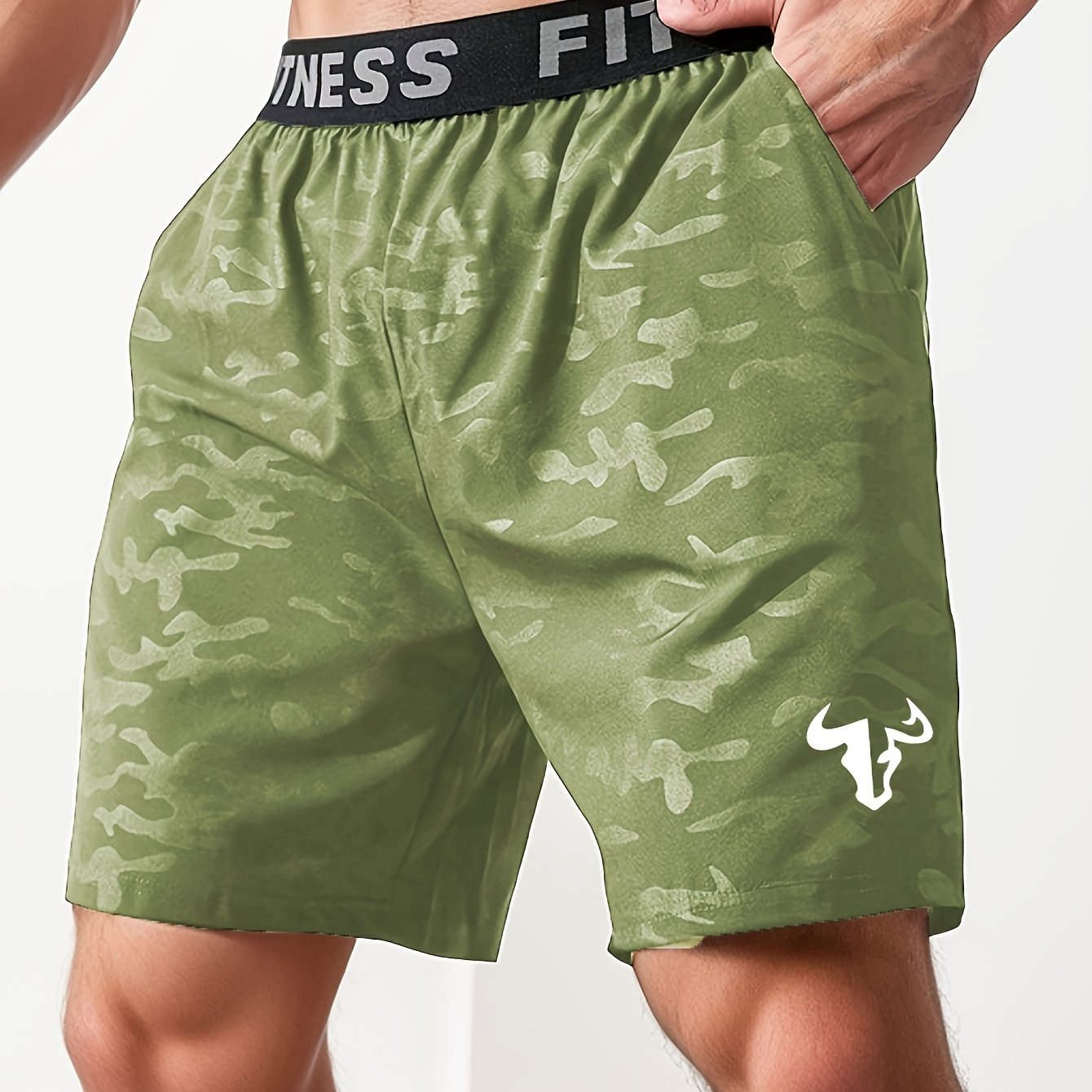 Summer Bull Print Casual Shorts - Men's Sports All-Over Print