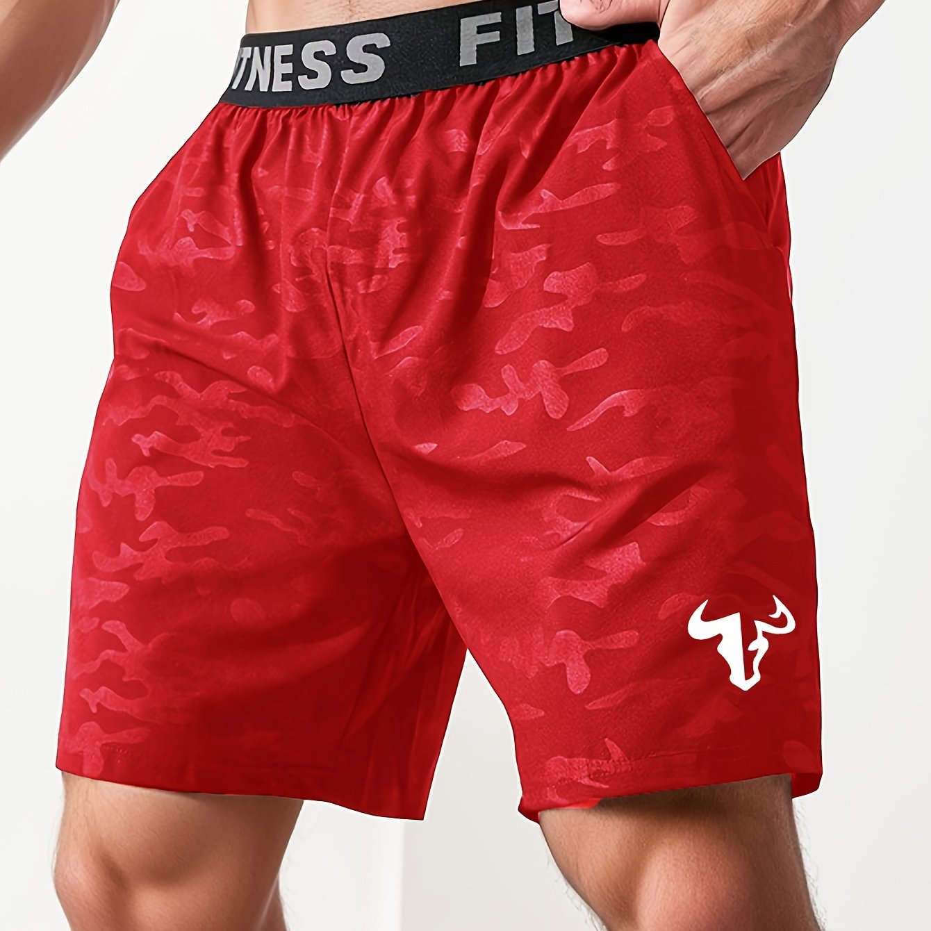 Summer Bull Print Casual Shorts - Men's Sports All-Over Print