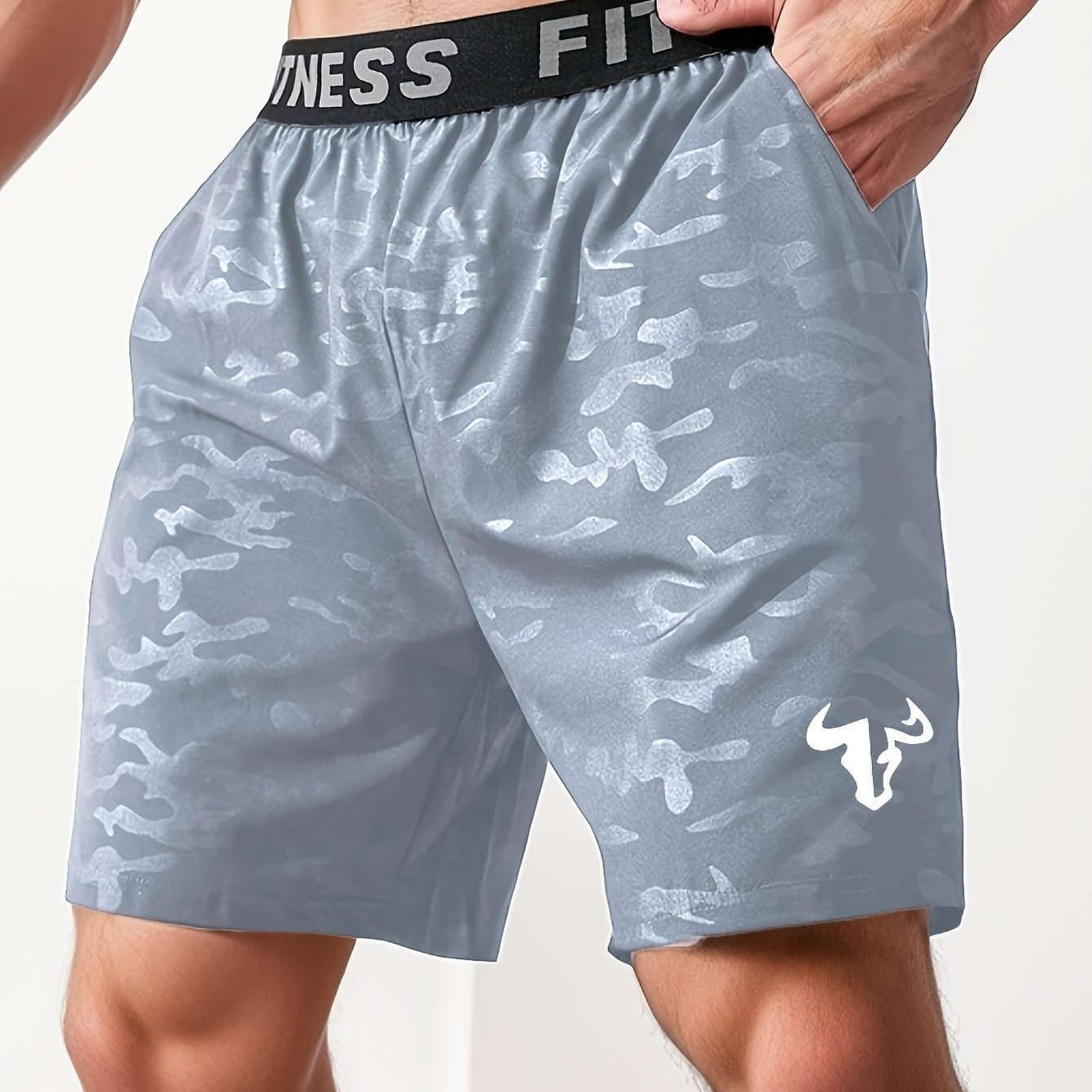 Summer Bull Print Casual Shorts - Men's Sports All-Over Print