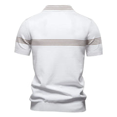 Summer New Lapel POLO Shirt Fashion Striped Men's Business Short Sleeve Top