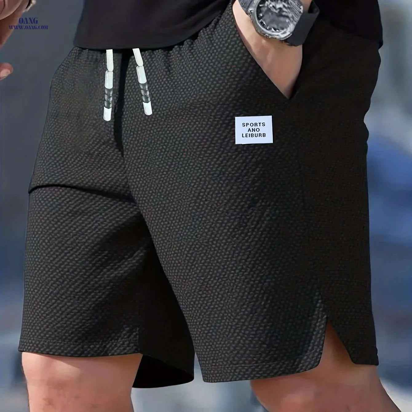 Textured Men's Casual Shorts - Lightweight, Breathable Beach Pants